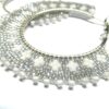 Peyote Hoop Earrings - Large Silver - Image 3