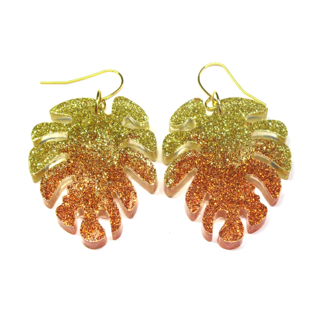 Monstera Leaf earrings - Assorted Colours - Image 2