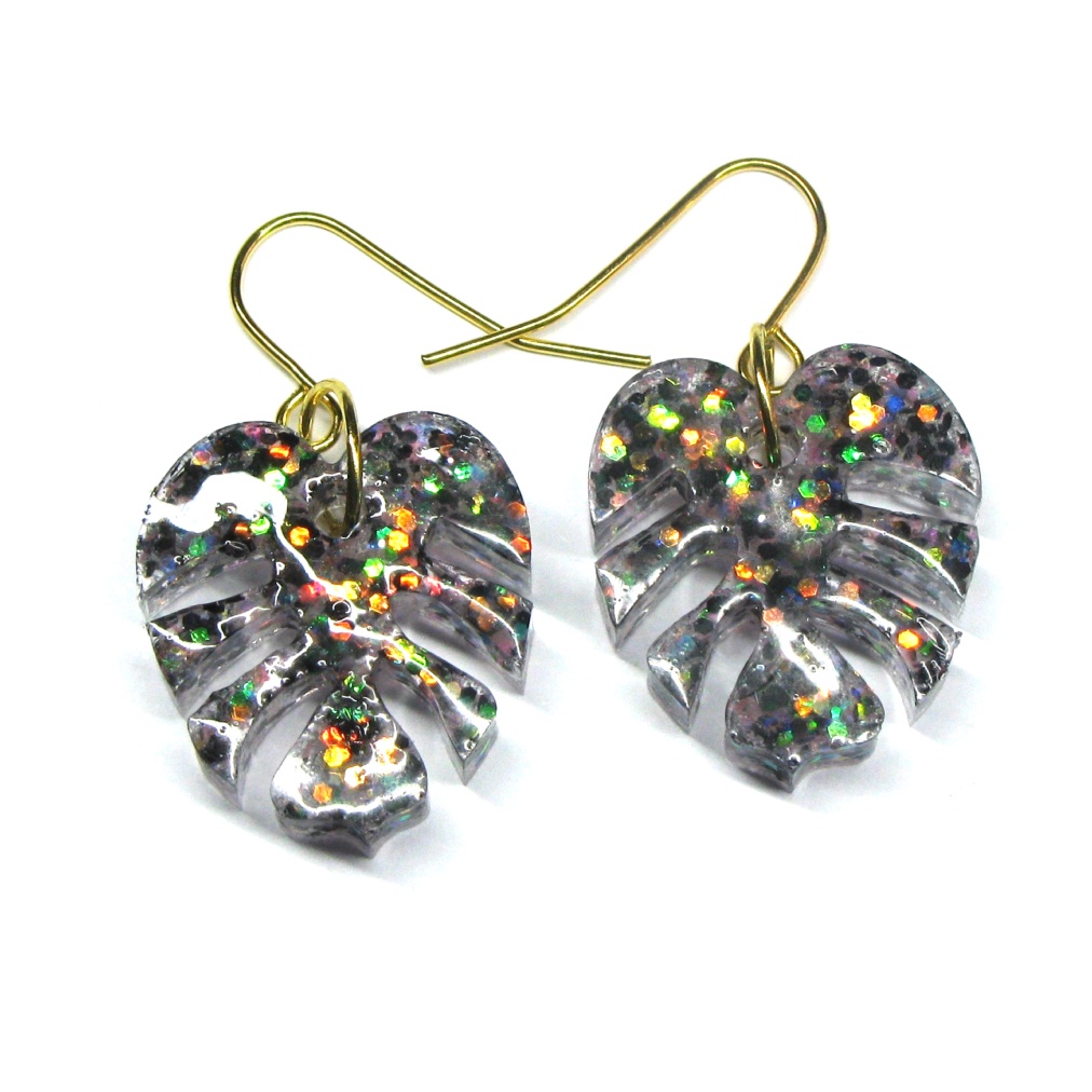 Monstera Leaf earrings - Assorted Colours - Image 3