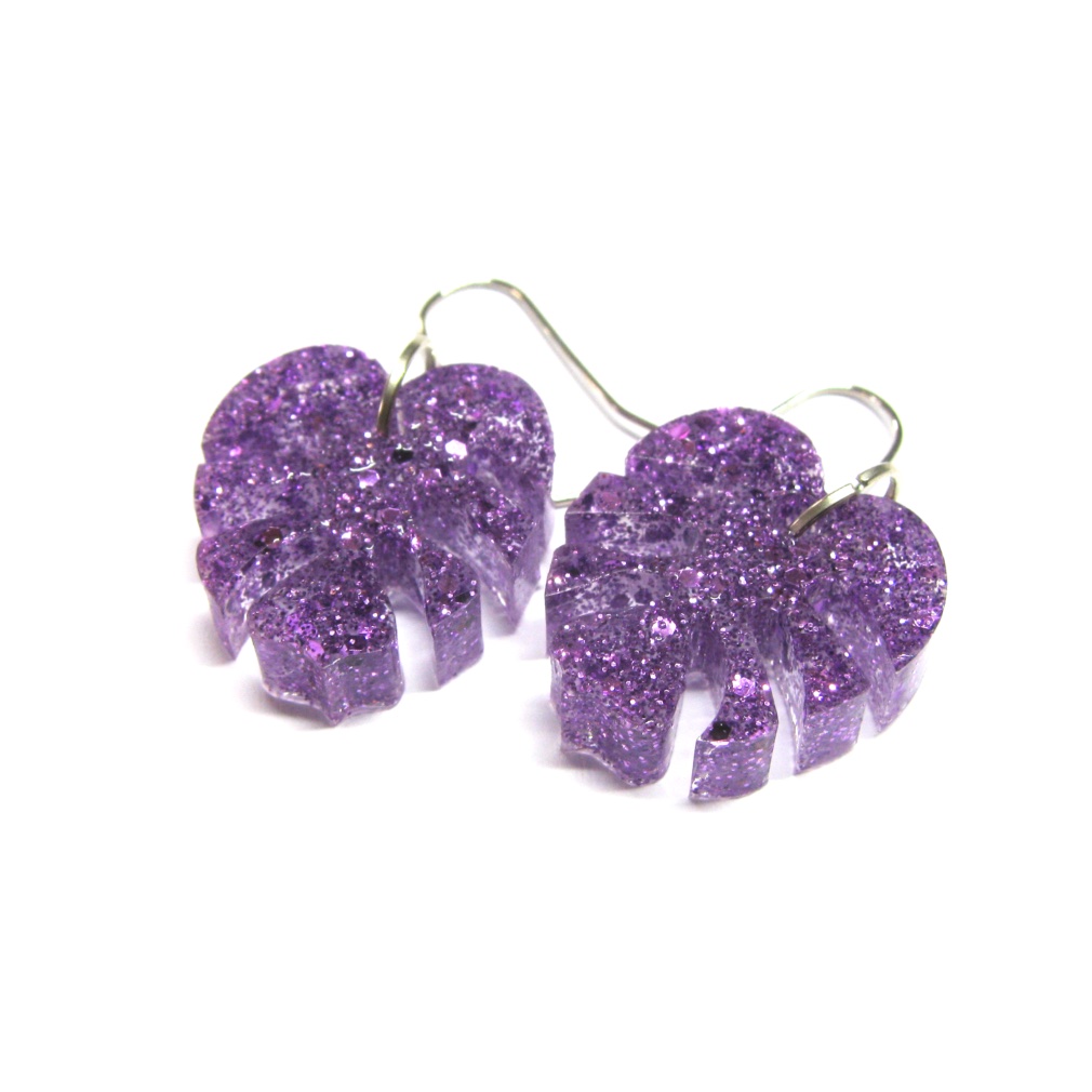 Monstera Leaf earrings - Assorted Colours - Image 6