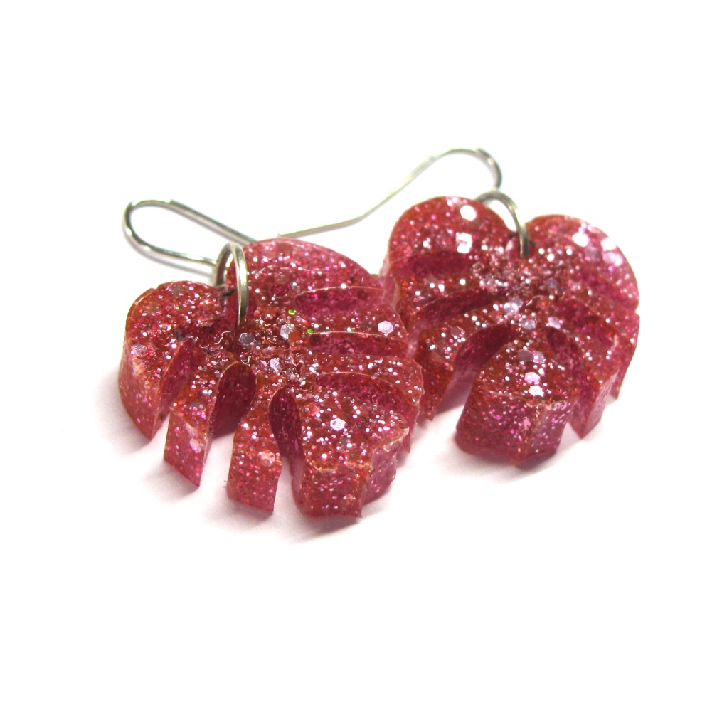 Monstera Leaf earrings - Assorted Colours - Image 5