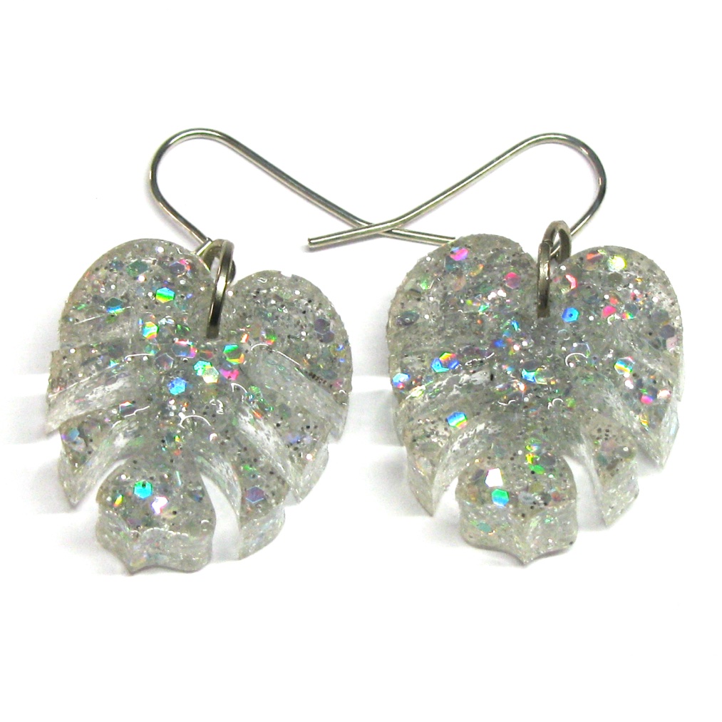 Monstera Leaf earrings - Assorted Colours - Image 11