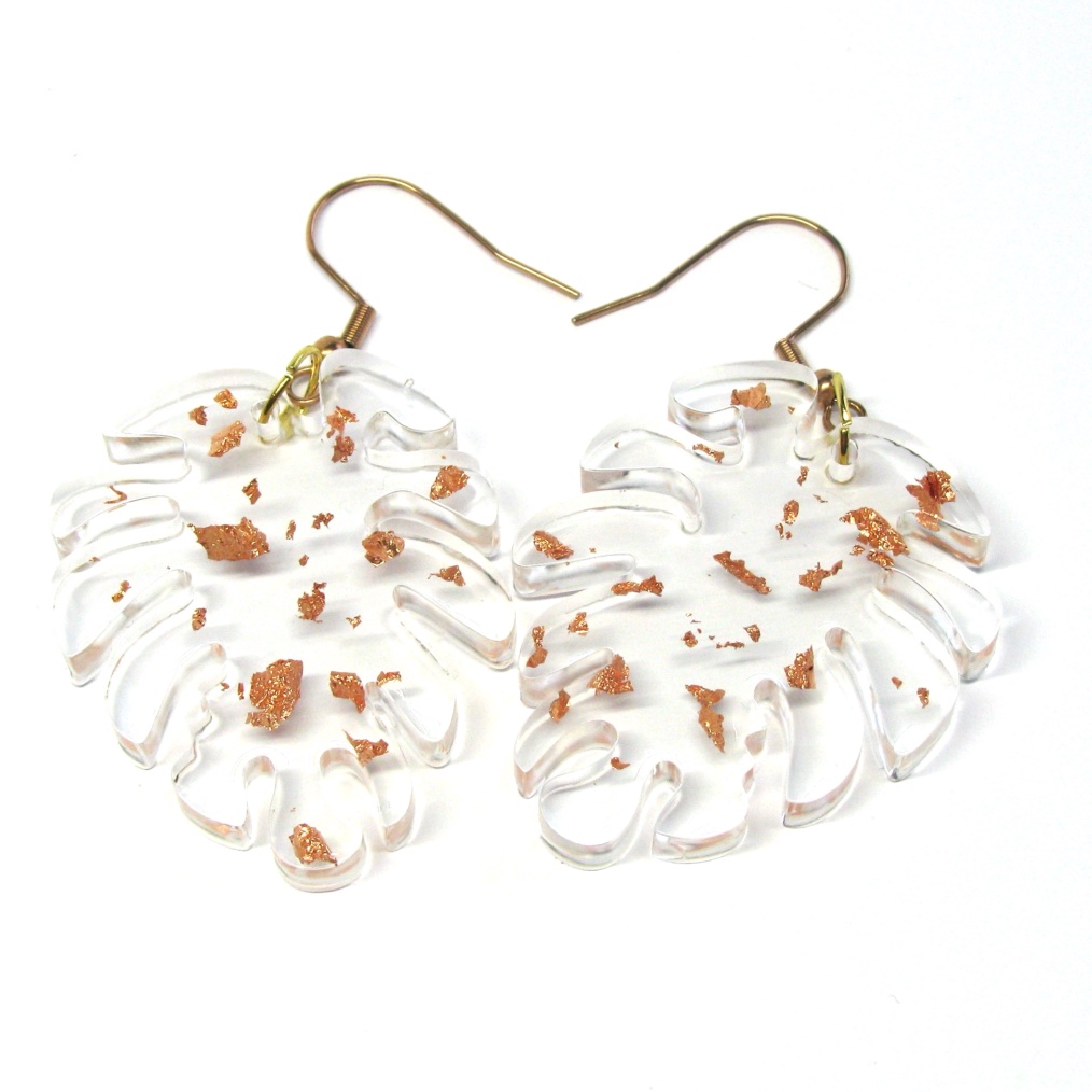 Monstera Leaf earrings - Assorted Colours - Image 13