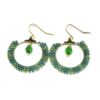 Peyote Hoop Earrings - Green - Image 2