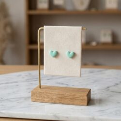 Mint Green Heart Studs