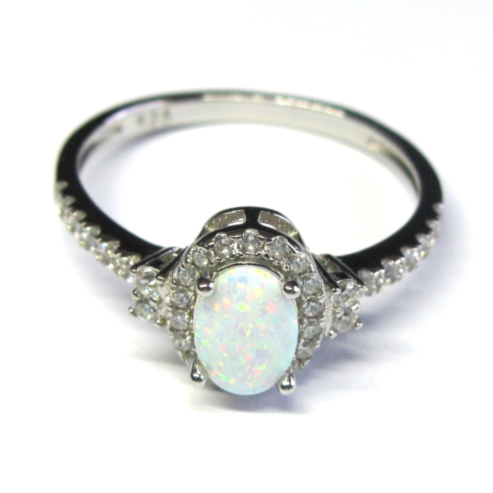 Sterling Silver Oval Opal Ring - Image 3