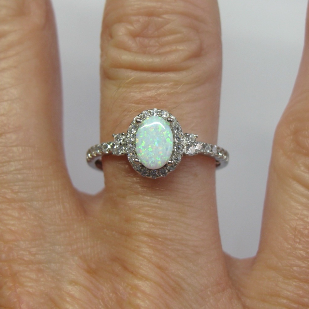 Sterling Silver Oval Opal Ring - Image 4
