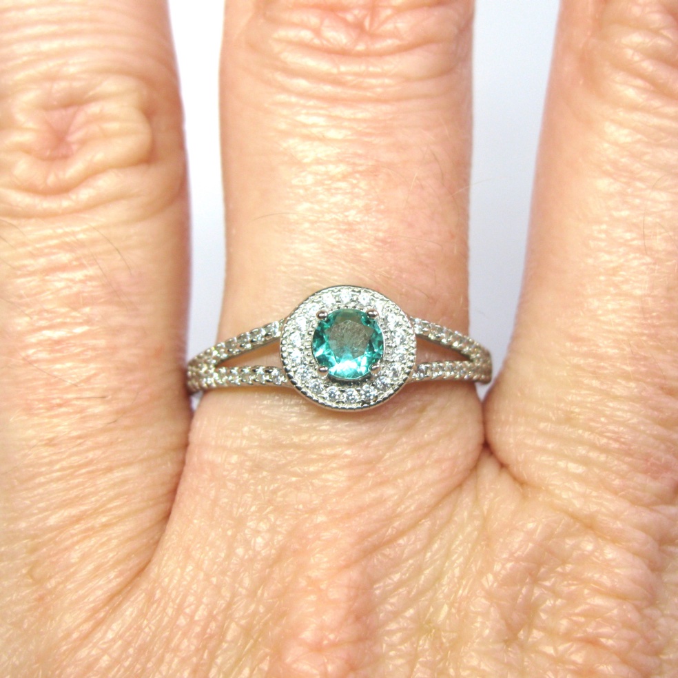 Sterling Silver Teal Ring - Image 4