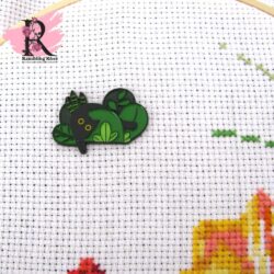 Cat Rolling In Plants Enamel Needle Minder