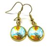 Monstera Cabochon - Blue & Orange - Image 2