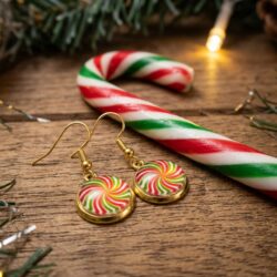 Candy Cane Cabochon - Red & Green