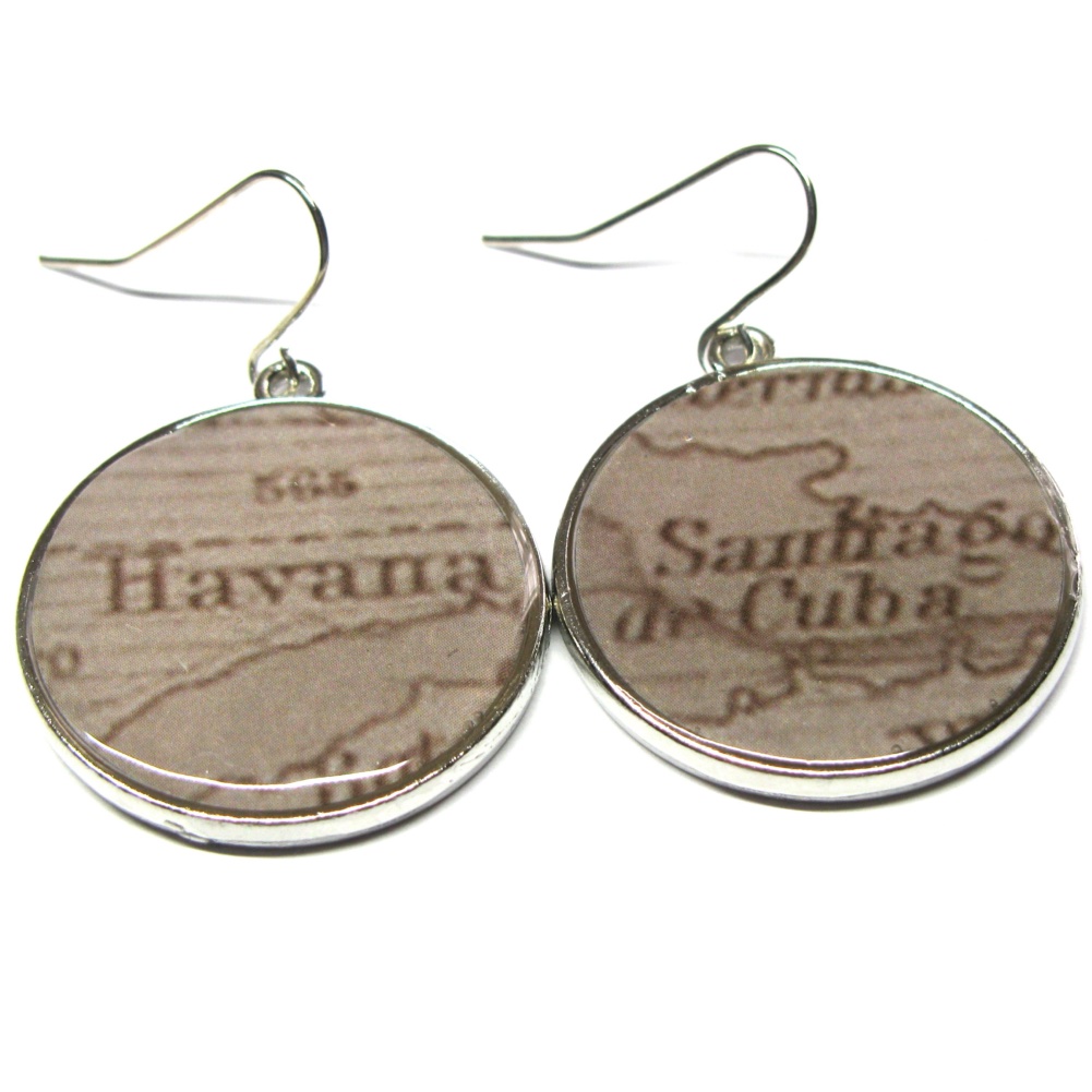 Map earrings - Havana Cuba
