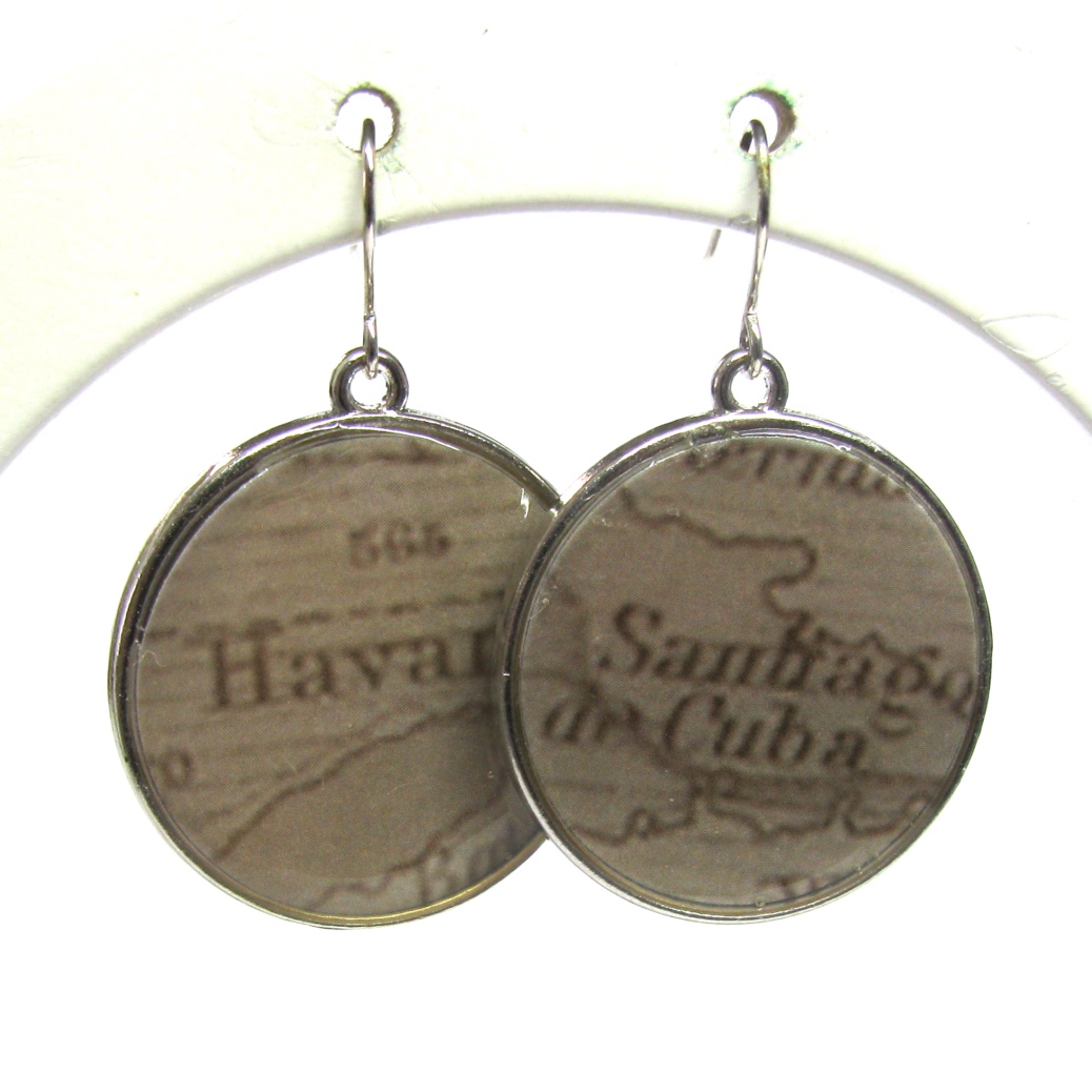 Map earrings - Havana Cuba - Image 3