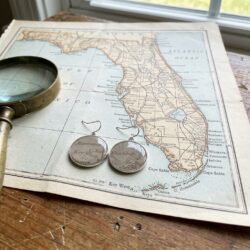 Map earrings - Key West Florida