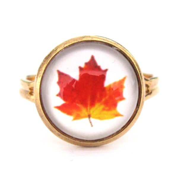 Maple Leaf Adjustable Ring