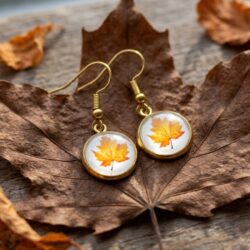 Maple Leaf Cabochon - Orange