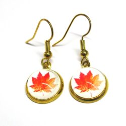 Leaf Cabochon - Red & Orange