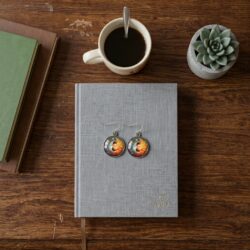 Sun & Moon Cabochon - Grey & Orange
