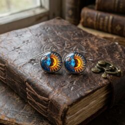 Sun & Moon Cabochon - Blue & Orange