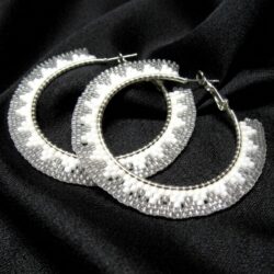 Peyote Hoop Earrings - Zigzag