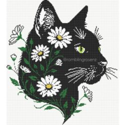 Cat with Daisies