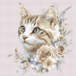 Ginger Cat with Roses