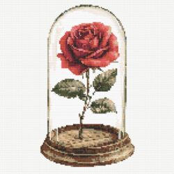 Rose in Glass - Red