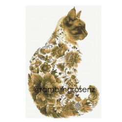 Floral Cat - Golden