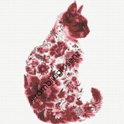 Floral Cat - Red