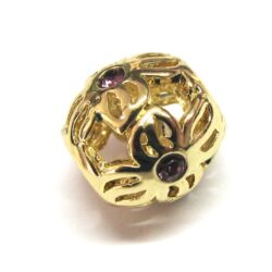 Gold Floral Zirconia Charm
